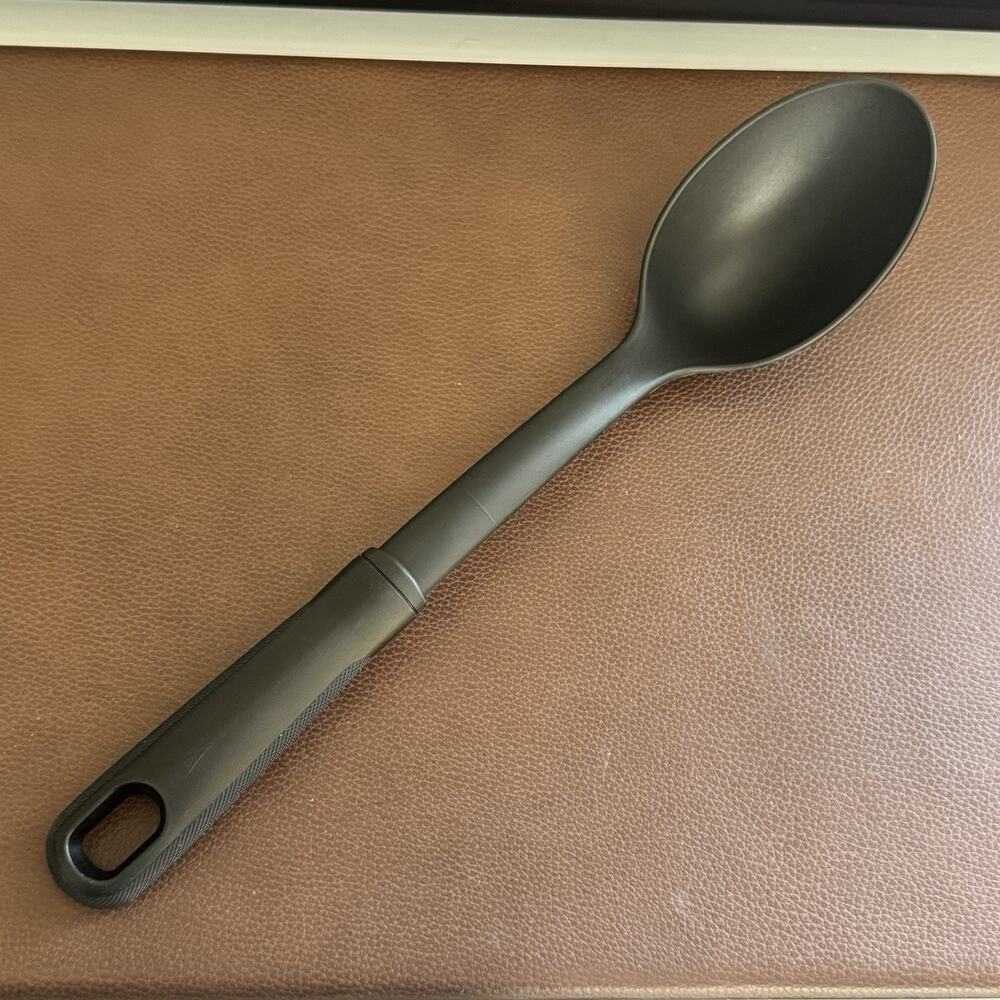 Comfort Grip Black Nylon Solid Serving Spoon Heat Resistant To 450 Degrees